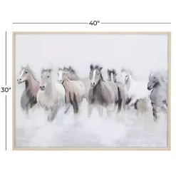 Kirklands Home Framed Art|Running Horses Framed Canvas Art Print