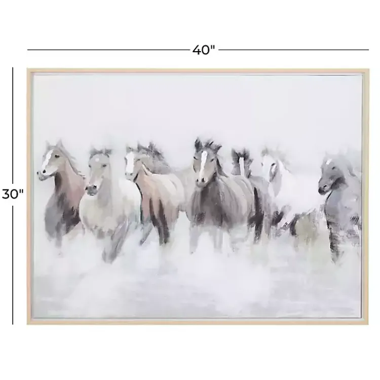 Kirklands Home Framed Art|Running Horses Framed Canvas Art Print