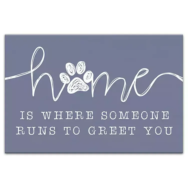 Kirklands Home Wall Quotes & Signs|Runs To Greet You Canvas Art Print, 18x12 in.