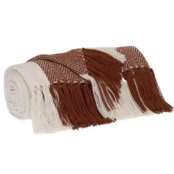 Outlet Rust Chalet Striped Fringe Throw Blankets & Throws