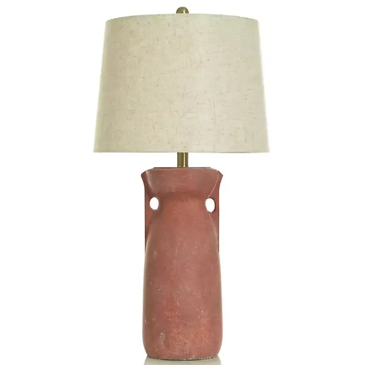 Kirklands Home Table Lamps|Rust Textured Cement Table Lamp Orange