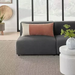 Best Rust Velvet Colorblock Lumbar Pillow Pillows