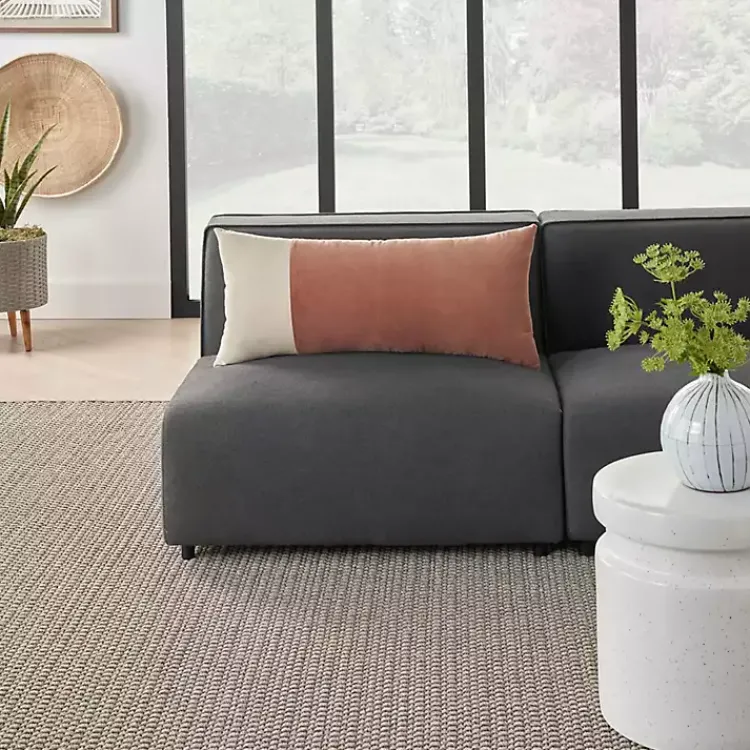 Best Rust Velvet Colorblock Lumbar Pillow Pillows