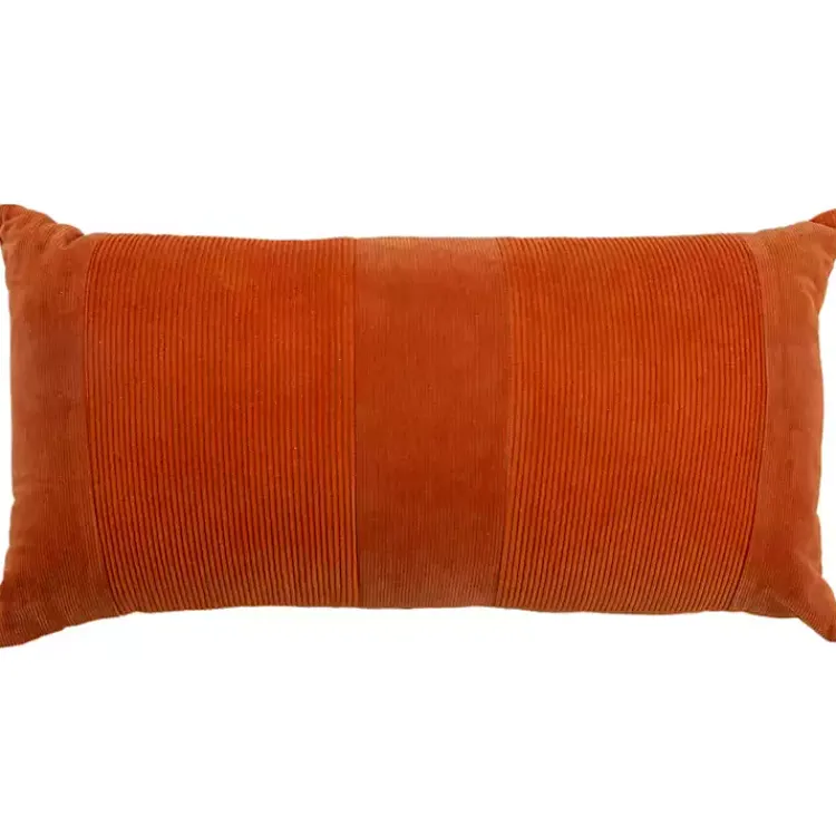 Best Rust Velvet Corduroy Lumbar Pillow Pillows
