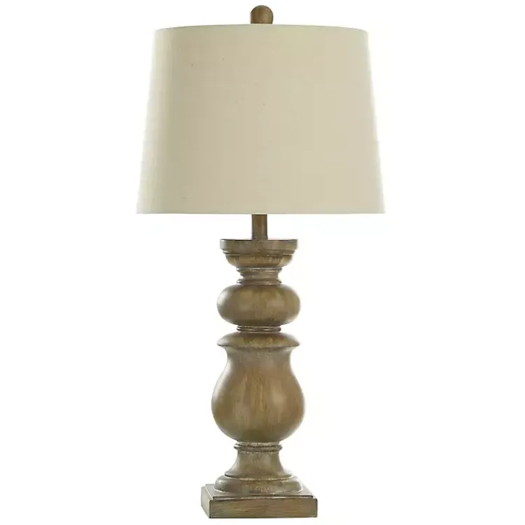 Kirklands Home Table Lamps|Rustic Brown Darcy Table Lamp White