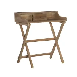 Kirklands Home Office Furniture|Rustic Wooden Folding Desk Brown