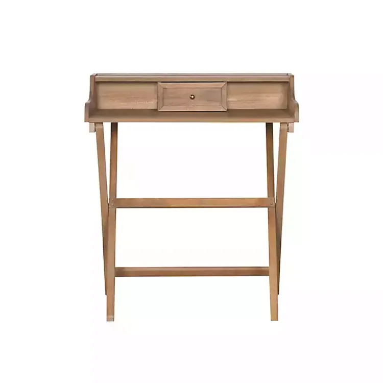 Kirklands Home Office Furniture|Rustic Wooden Folding Desk Brown