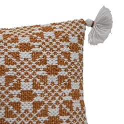 Kirklands Home Outdoor Cushions & Pillows|Rustic Cross Stitch Outdoor Lumbar Pillow