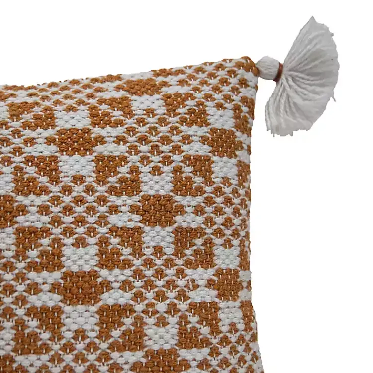 Kirklands Home Outdoor Cushions & Pillows|Rustic Cross Stitch Outdoor Lumbar Pillow