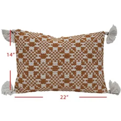 Kirklands Home Outdoor Cushions & Pillows|Rustic Cross Stitch Outdoor Lumbar Pillow