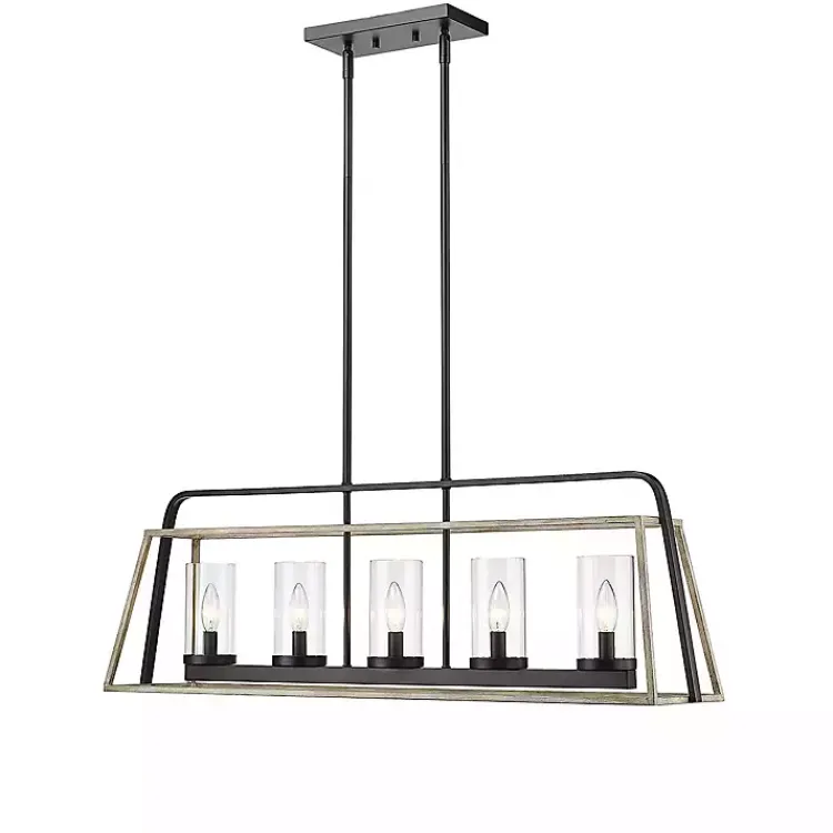 Kirklands Home Chandeliers & Pendant Lighting|Rustic Gray and Black Open Chandelier