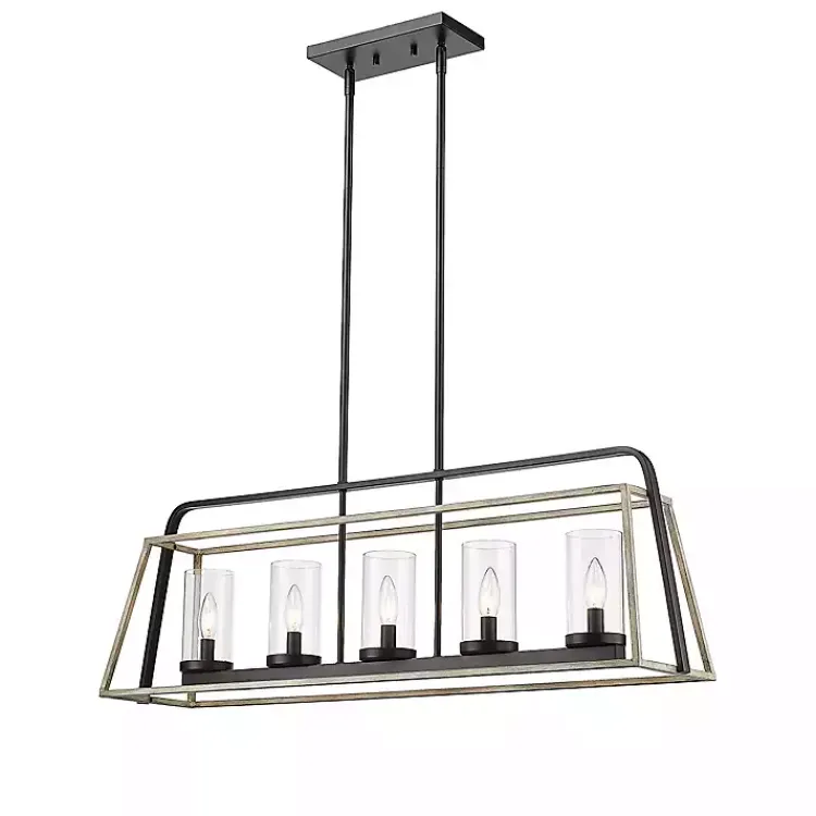 Kirklands Home Chandeliers & Pendant Lighting|Rustic Gray and Black Open Chandelier