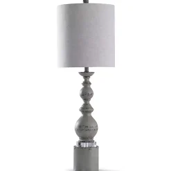 Kirklands Home Buffet Lamps|Rustic Gray Balustrade Buffet Lamp White