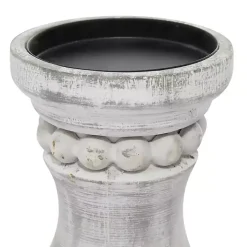 Outlet Rustic Gray Carved 3-pc. Candle Holder Set Candle Holders