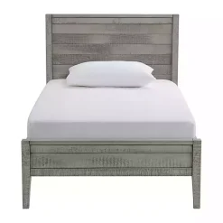 Kirklands Home Beds & Headboards|Rustic Gray Pine Panel Twin Bed Frame