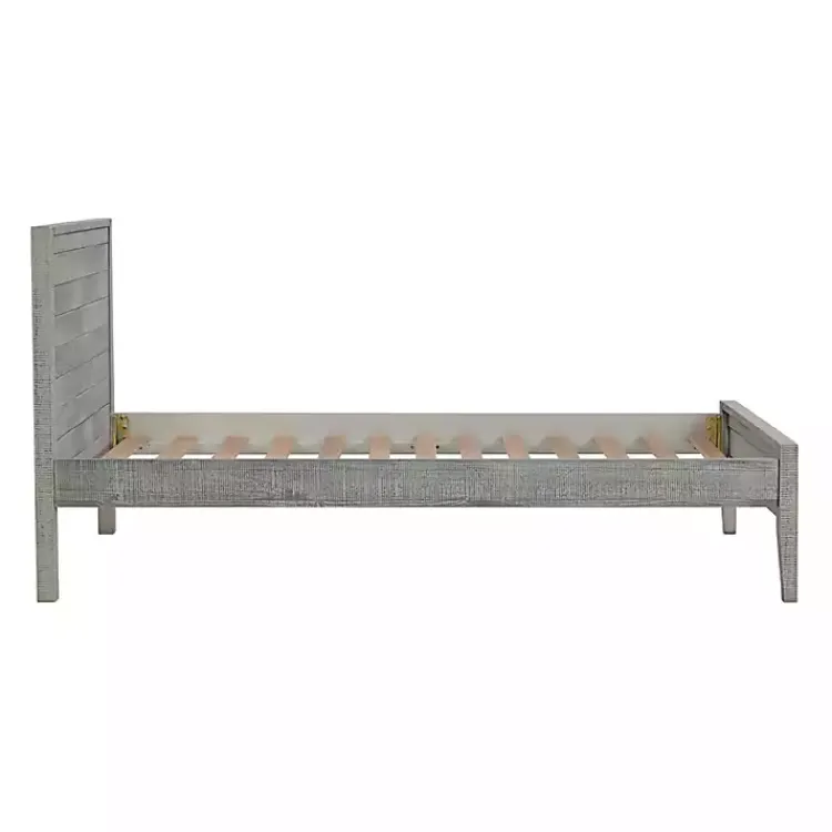 Kirklands Home Beds & Headboards|Rustic Gray Pine Panel Twin Bed Frame