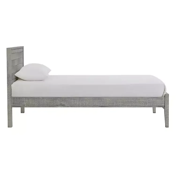 Kirklands Home Beds & Headboards|Rustic Gray Pine Panel Twin Bed Frame