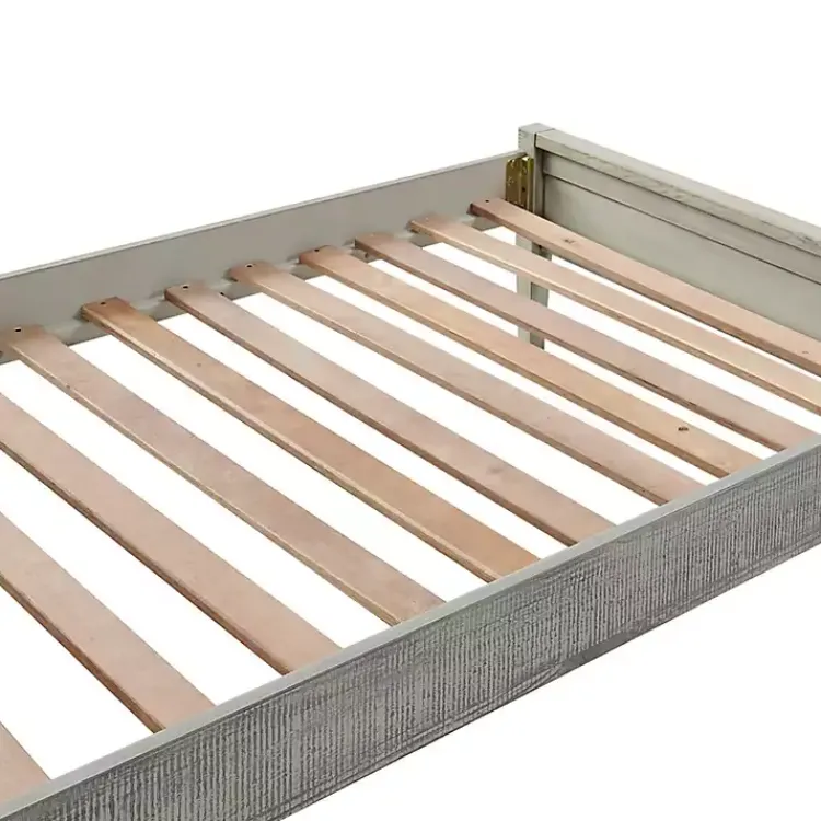 Kirklands Home Beds & Headboards|Rustic Gray Pine Panel Twin Bed Frame