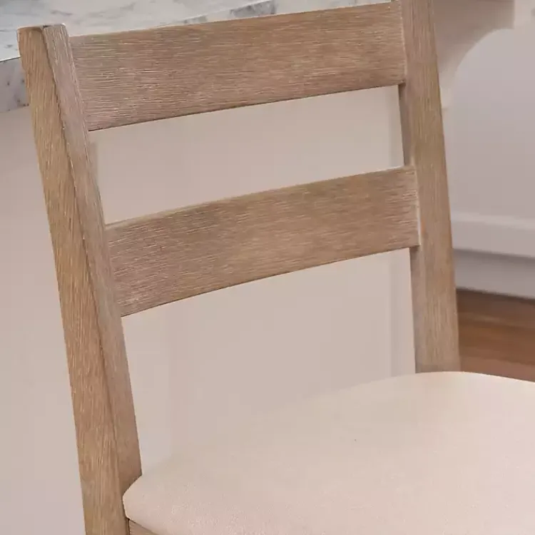 Kirklands Home Bar Stools & Counter Height Stools|Rustic Graywash Wood Upholstered Counter Stool Brown