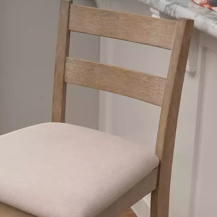 Kirklands Home Bar Stools & Counter Height Stools|Rustic Graywash Wood Upholstered Bar Stool Brown