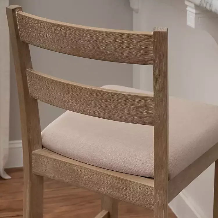 Kirklands Home Bar Stools & Counter Height Stools|Rustic Graywash Wood Upholstered Bar Stool Brown