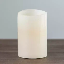 Sale Rustic LED Pillar Candle, 4x6 in. Flameless Candles