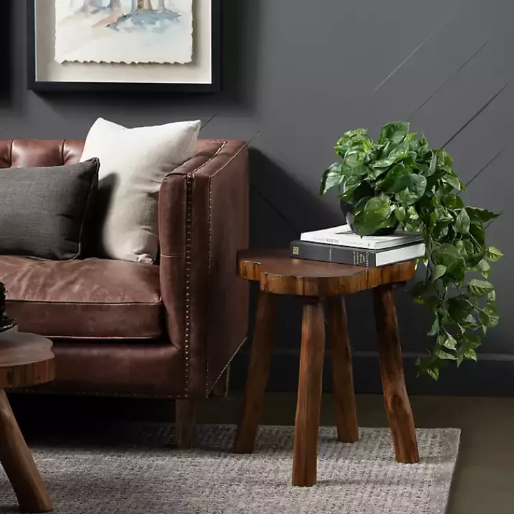 Kirklands Home Accent & End Tables|Rustic Natural Woodland Accent Table Brown