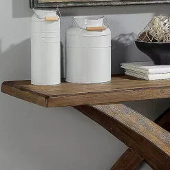Kirklands Home Console Tables|Rustic Oak Wood Juna Console Table Brown