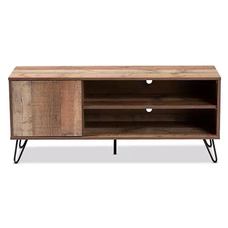 Kirklands Home Tv Stands & Media Consoles|Rustic Oak Wood TV Stand Brown