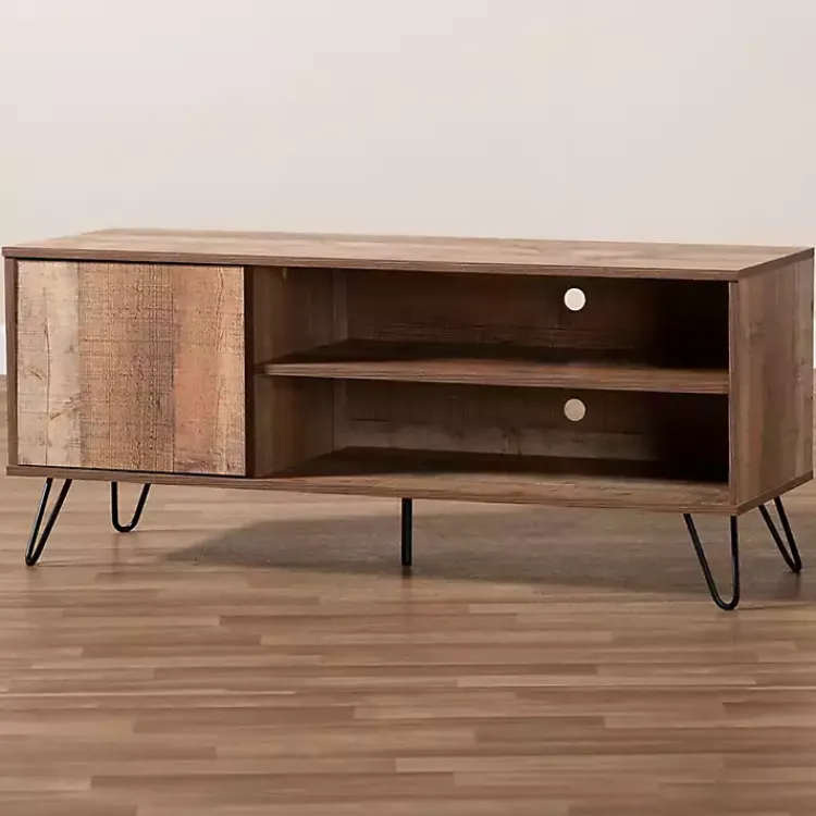 Kirklands Home Tv Stands & Media Consoles|Rustic Oak Wood TV Stand Brown