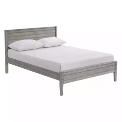 Kirklands Home Beds & Headboards|Rustic Smoke Wood Panel Full Bed Frame Gray