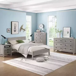 Kirklands Home Beds & Headboards|Rustic Smoke Wood Panel Full Bed Frame Gray