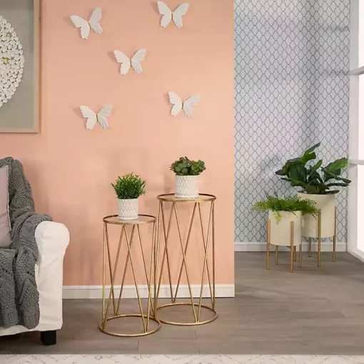 Kirklands Home Planters|Rustic Tan Teardrop 2-pc. Outdoor Planter Set