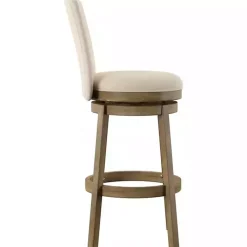 Kirklands Home Bar Stools & Counter Height Stools|Rustic Taupe Upholstered Swivel Bar Stool Tan