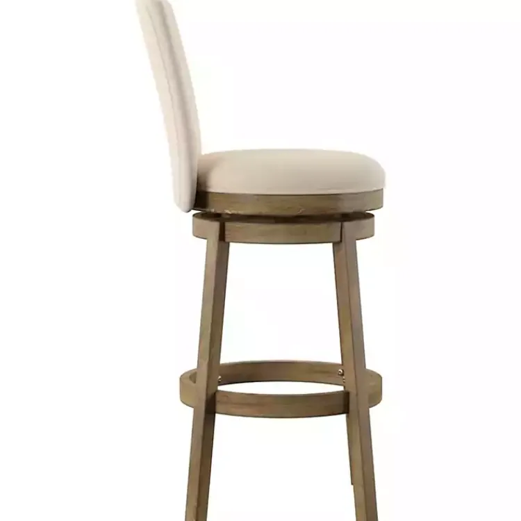 Kirklands Home Bar Stools & Counter Height Stools|Rustic Taupe Upholstered Swivel Bar Stool Tan
