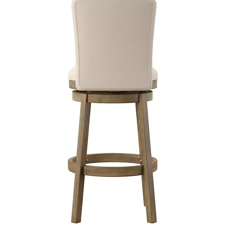 Kirklands Home Bar Stools & Counter Height Stools|Rustic Taupe Upholstered Swivel Bar Stool Tan