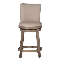 Kirklands Home Bar Stools & Counter Height Stools|Rustic Taupe Upholstered Swivel Counter Stool Tan