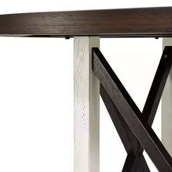 Kirklands Home Dining Tables|Rustic White & Oak Wood Round Dining Table Brown