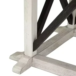 Kirklands Home Dining Tables|Rustic White & Oak Wood Round Dining Table Brown