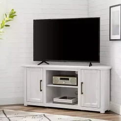 Kirklands Home Tv Stands & Media Consoles|Rustic White Katy-Corner TV Stand