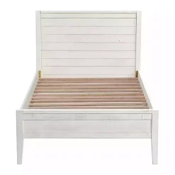 Kirklands Home Beds & Headboards|Rustic White Pine Panel Twin Bed Frame