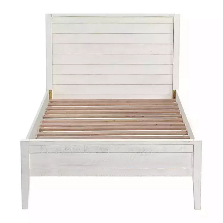 Kirklands Home Beds & Headboards|Rustic White Pine Panel Twin Bed Frame