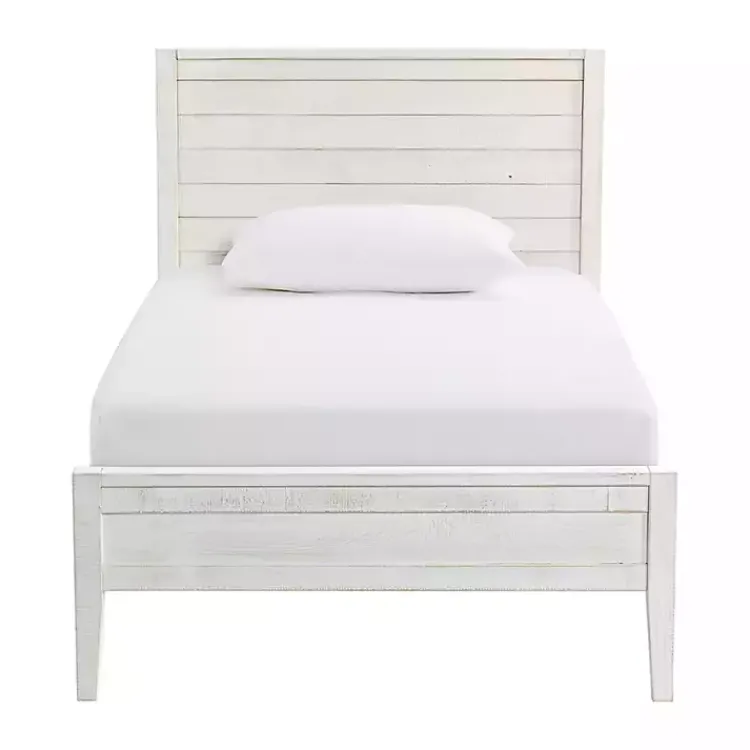 Kirklands Home Beds & Headboards|Rustic White Pine Panel Twin Bed Frame