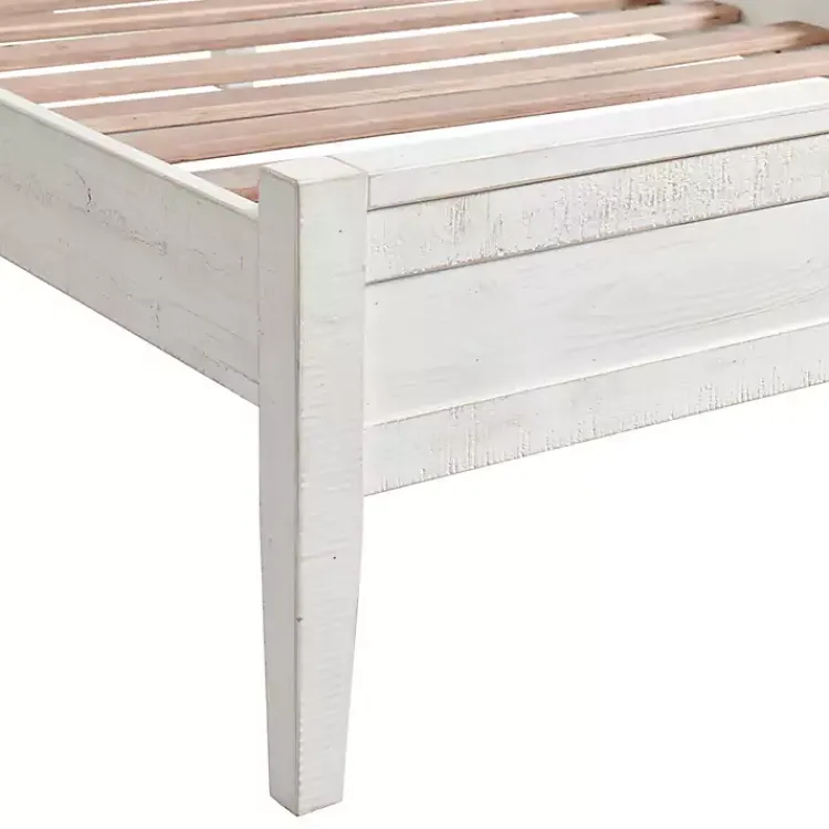 Kirklands Home Beds & Headboards|Rustic White Pine Panel Twin Bed Frame