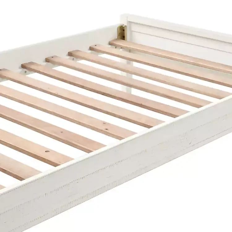 Kirklands Home Beds & Headboards|Rustic White Pine Panel Twin Bed Frame