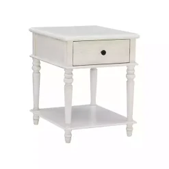Kirklands Home Accent & End Tables|Rustic Turned Legs Accent Table White
