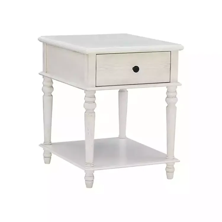 Kirklands Home Accent & End Tables|Rustic Turned Legs Accent Table White