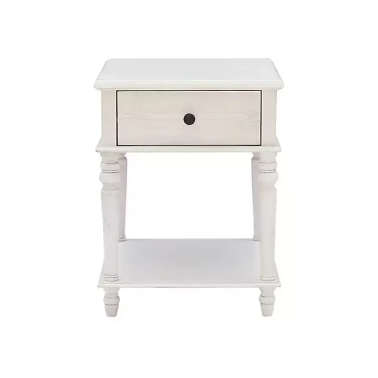 Kirklands Home Accent & End Tables|Rustic Turned Legs Accent Table White