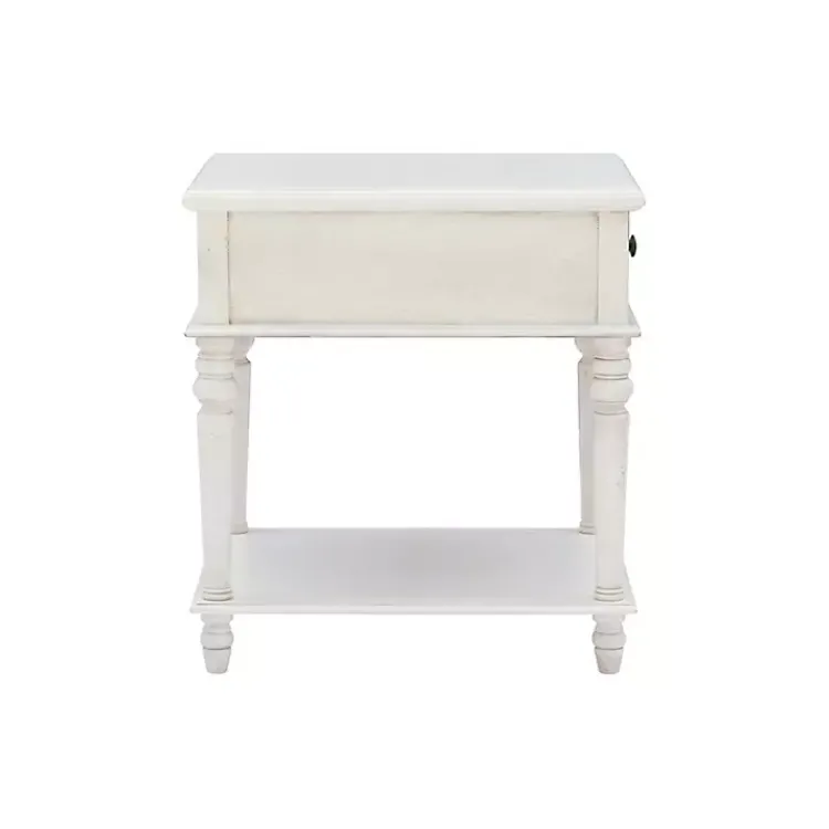 Kirklands Home Accent & End Tables|Rustic Turned Legs Accent Table White