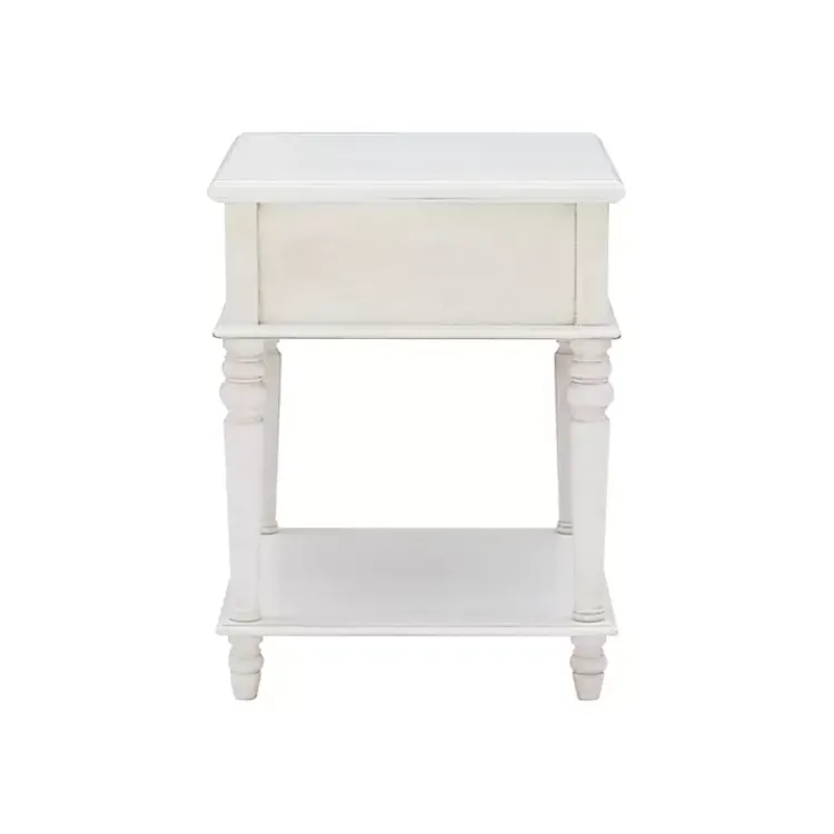 Kirklands Home Accent & End Tables|Rustic Turned Legs Accent Table White